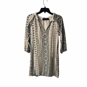 Blue Rain Boho Tribal Print Tunic Dress XXS